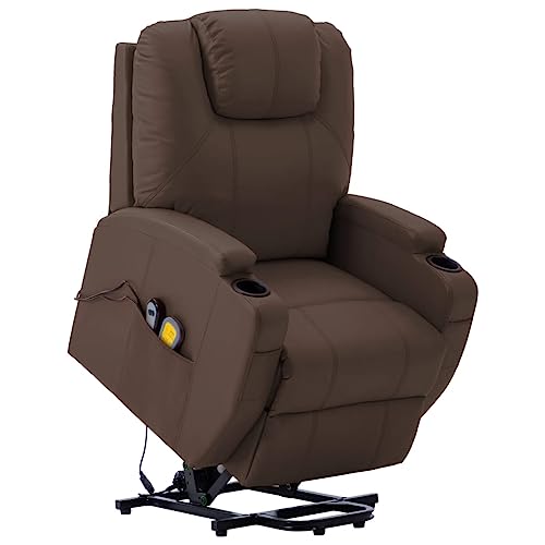 Black Faux Leather Electric Power Lift Massage Chair with 6-Point Vibration Massage E52612