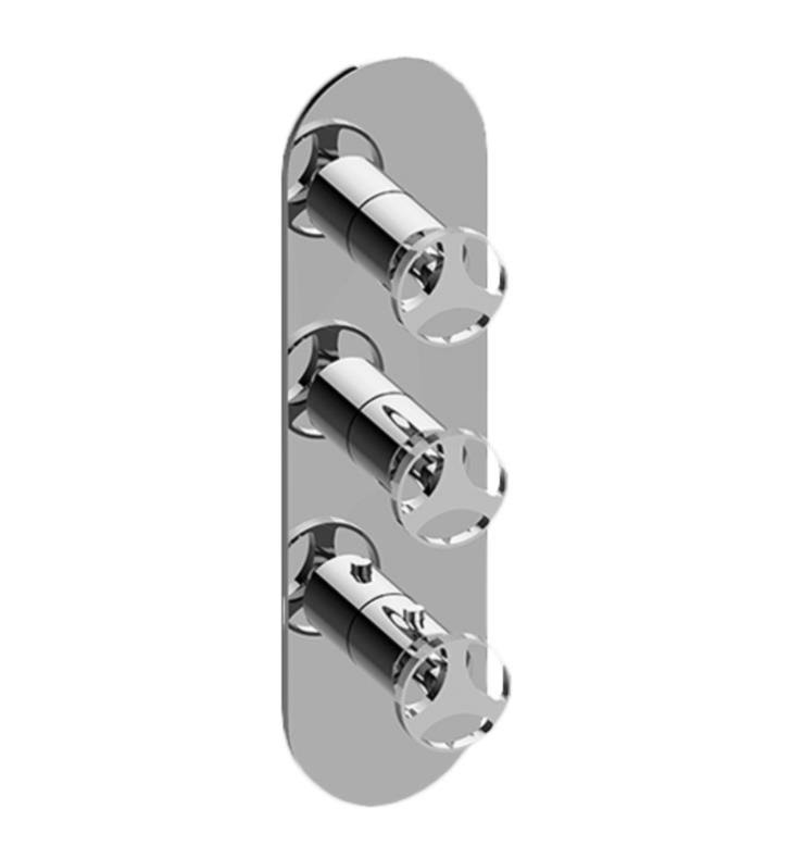 Polished Chrome Round 3-Hole Trim Plate L44012