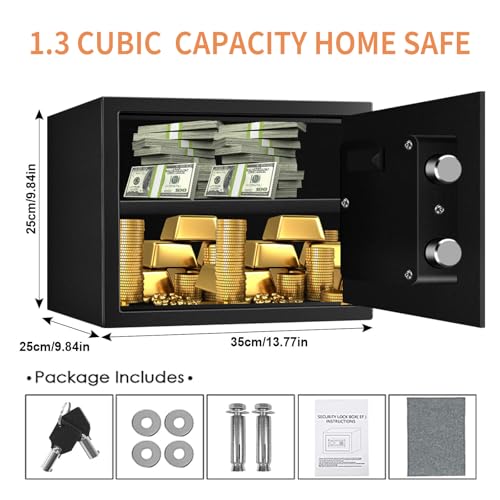 2.2 Cu Fireproof Waterproof Digital Keypad Safe Box A298444