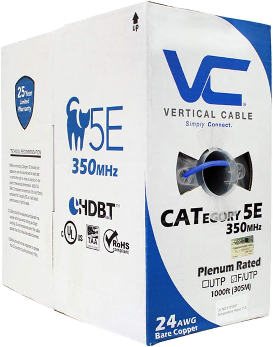 1000ft Shielded Cat5e Bulk Ethernet Cable L2718