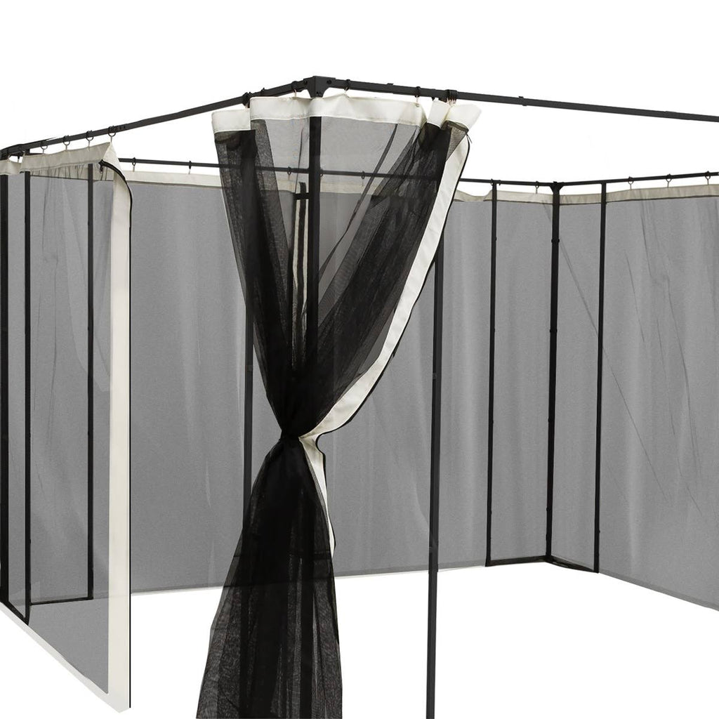 4-Panel Mesh Mosquito Netting Sidewalls with Zippers for Patio Gazebo R70534