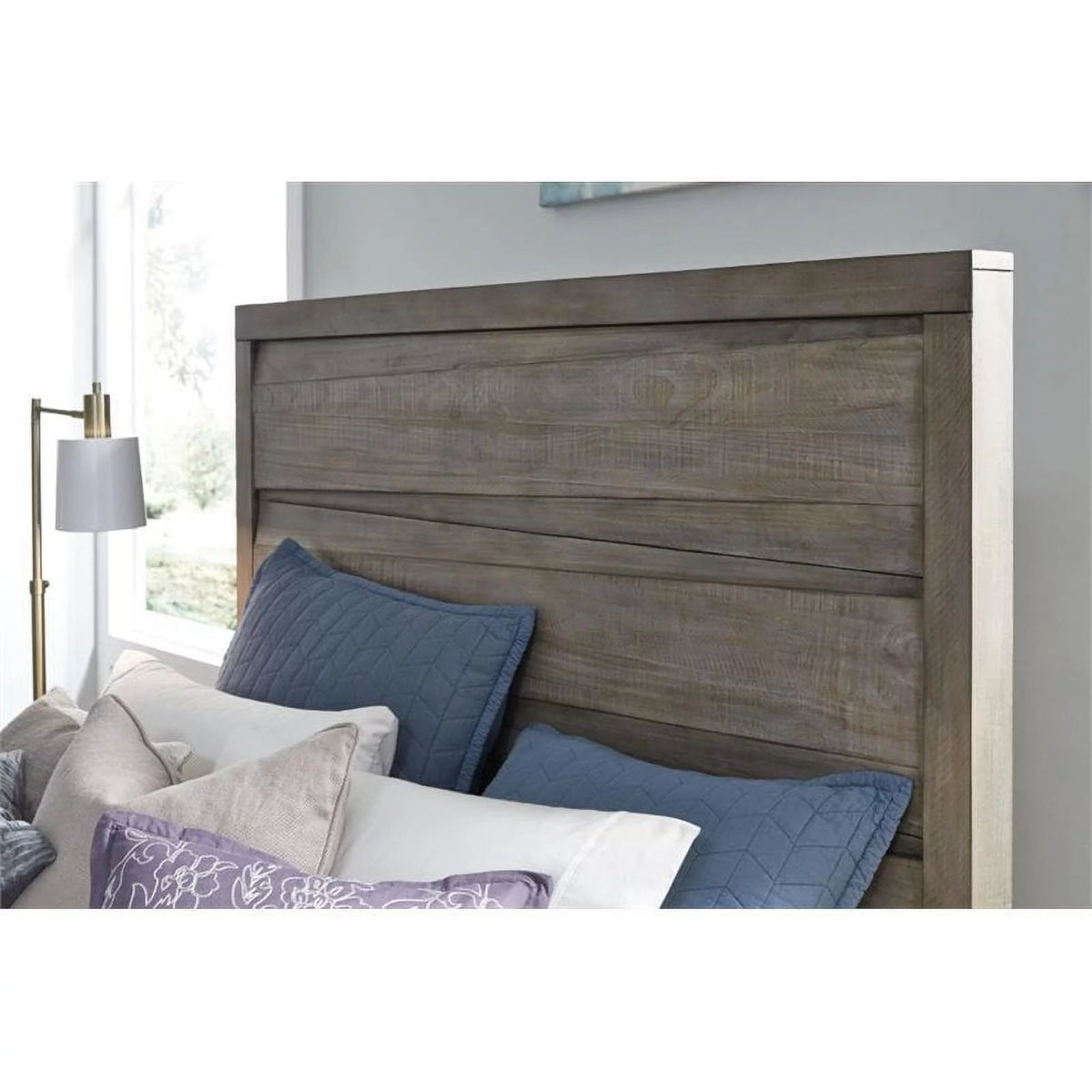 Full Solid Wood Panel Bed G86510