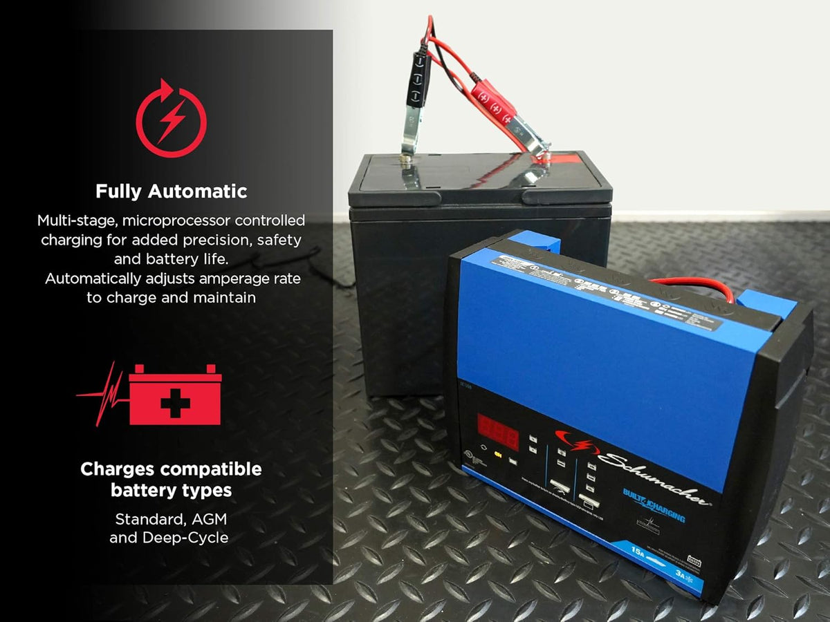 Fully Automatic 15 Amp 3 Amp 6V 12V Battery Charger Maintainer and Auto Desulfator P344