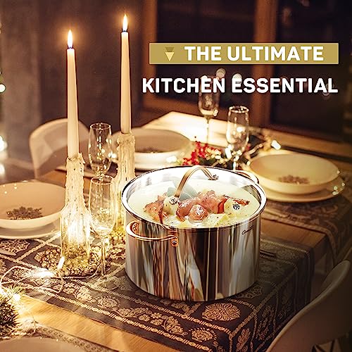 3 Ply Stainless Steel 8 Quart Stock Pot with Lid W69463