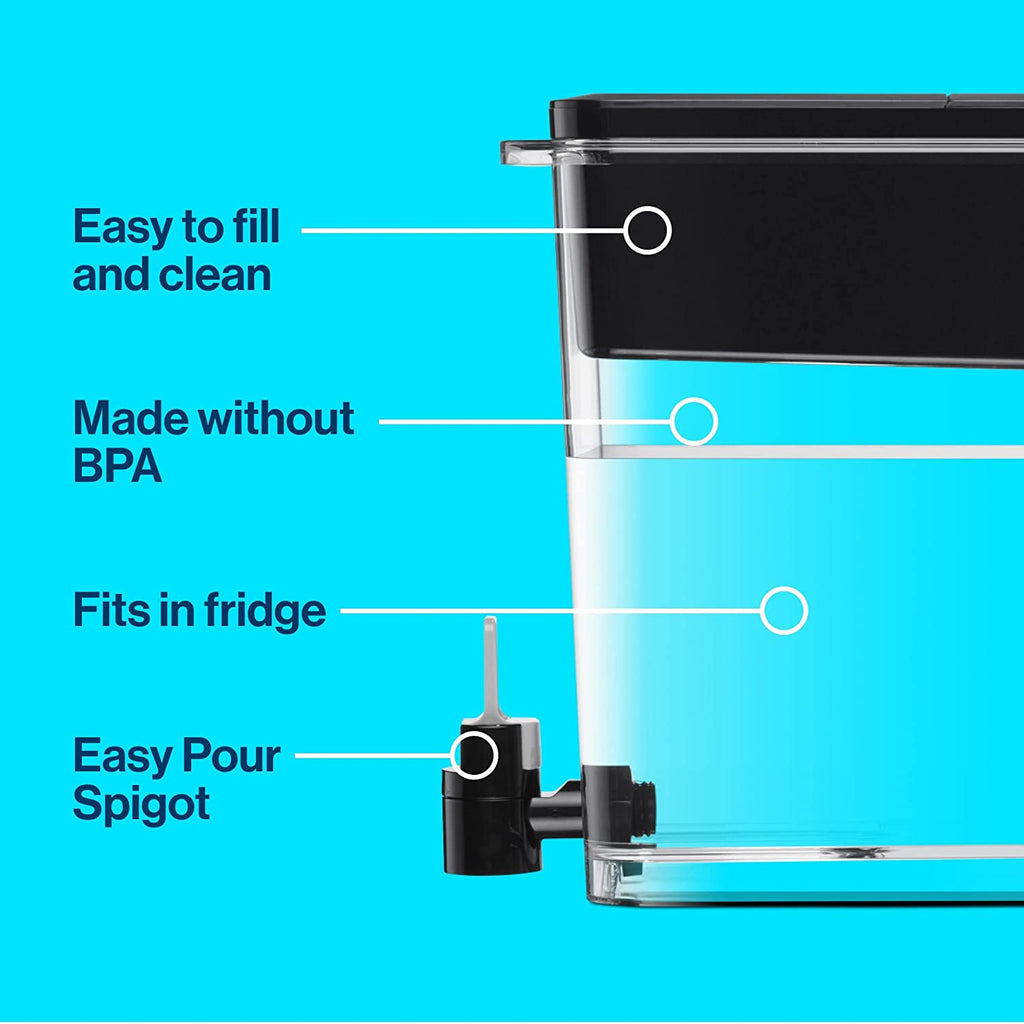 Black BPA Free 27-Cup Water Filter Dispenser X29568
