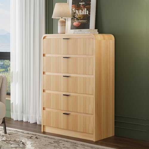Natural Oak 5 Drawer Wood Dresser Z61746