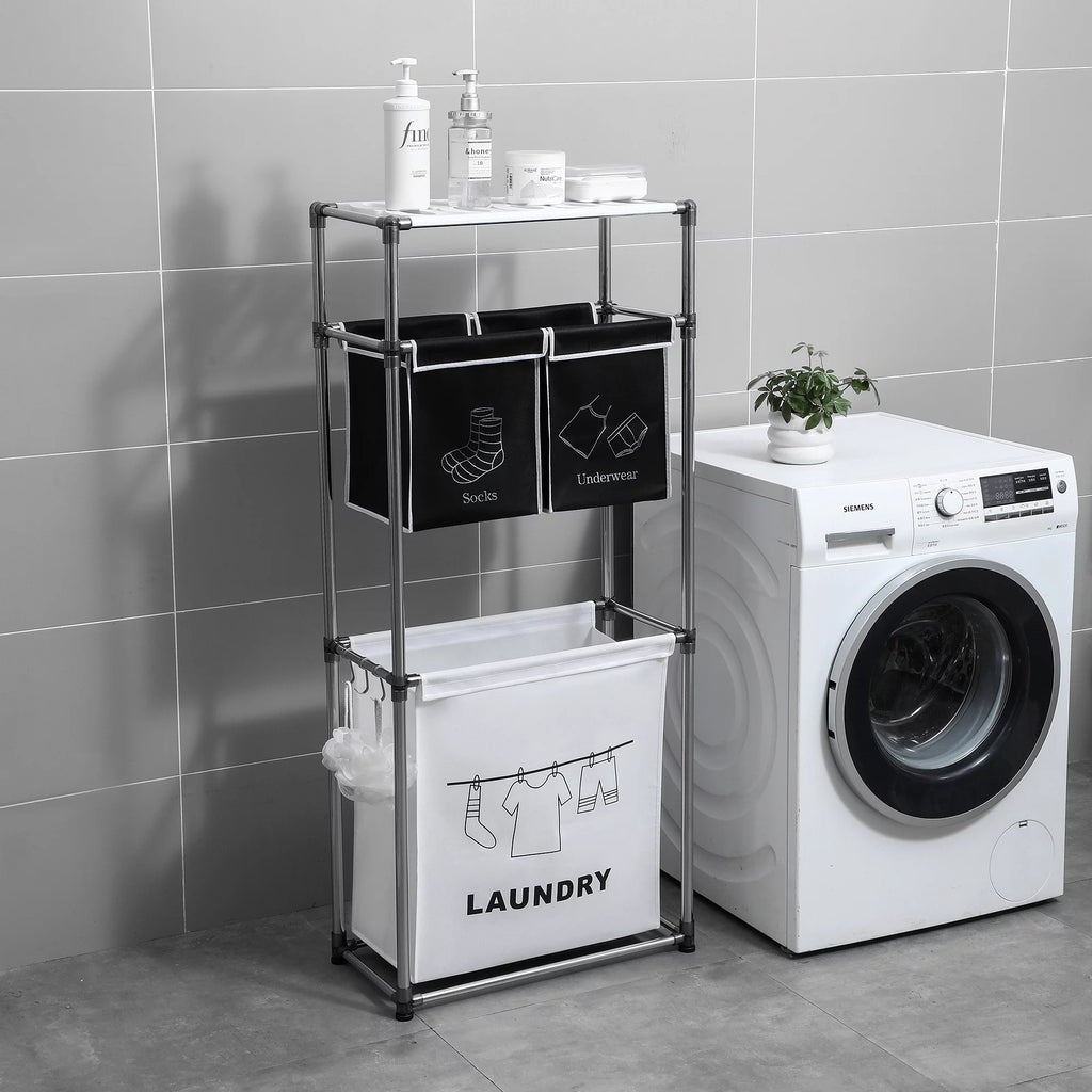 3-Tier Laundry Sorter Hamper with 4 Removable Bags V2293