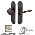Right Hand Arch Style Screen Door Lock in Satin Nickel Q90830