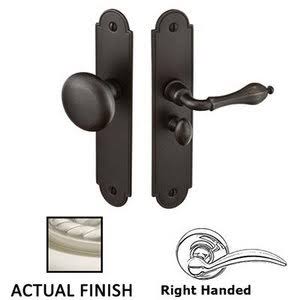 Right Hand Arch Style Screen Door Lock in Satin Nickel Q90830