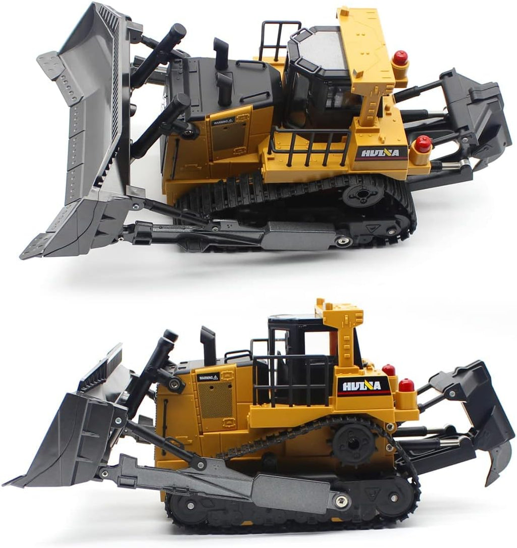 1/16 Scale 9 Channel RC Bulldozer Construction Toy Vehicle with Light and Sound E426451