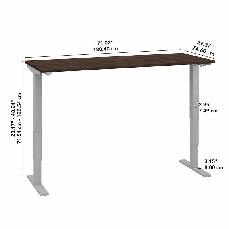 Electric Height Adjustable Standing Desk in Black Walnut G872