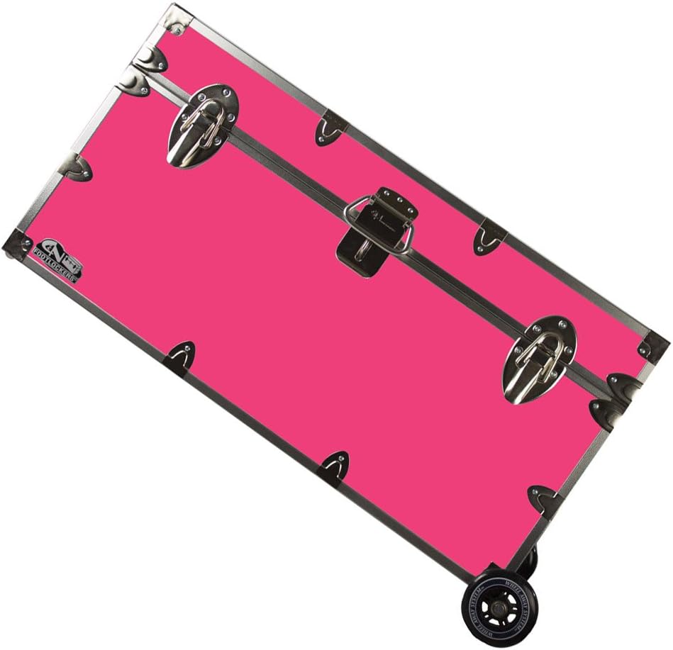 Lockable Trunk Footlocker with Wheels 32 x 18 x 16.5 Inches W81936