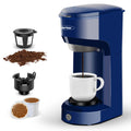 Blue Single Serve Coffee Brewer with Permanent Filter E505654