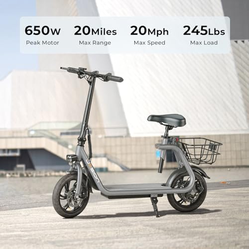 Electric Scooter with Seat, Front Suspension, Turn Signal C13196