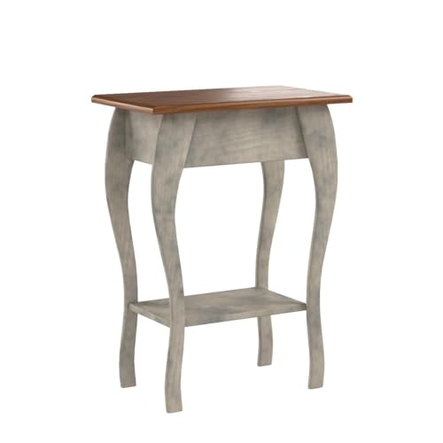 Mocha Wooden End Table with 2-Tiered Shelves W52900