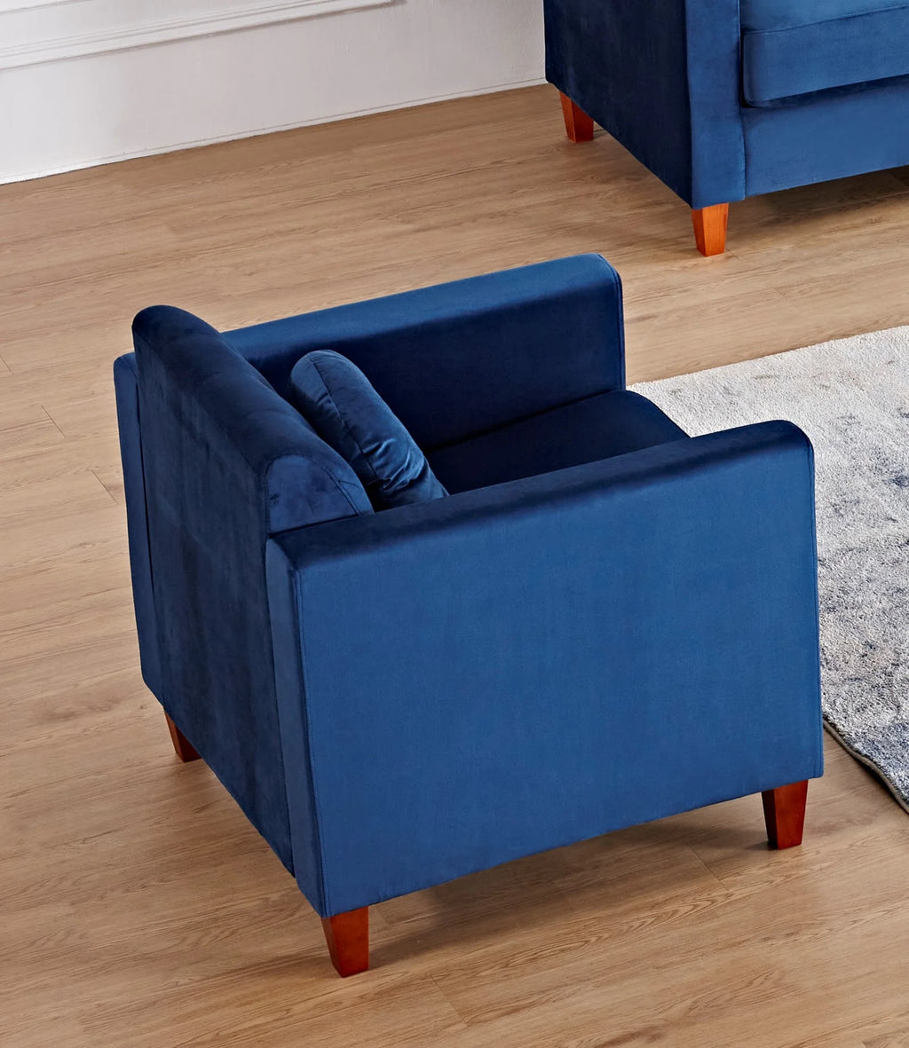 Blue Tufted Velvet Armchair W682