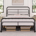 White Metal Twin Bed Frame with Headboard Y4975