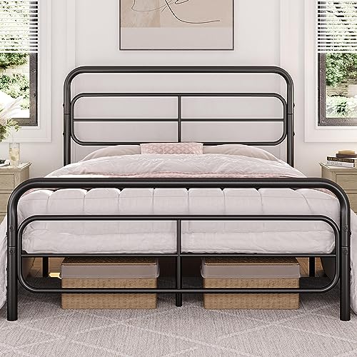 White Metal Twin Bed Frame with Headboard Y4975