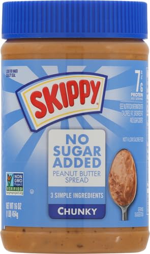 Chunky Peanut Butter Spread No Sugar Added, 16 Ounce (Pack of 12) Q39712