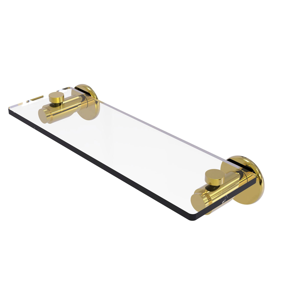16 inch Glass Vanity Shelf Beveled Edges Matte Black Y813