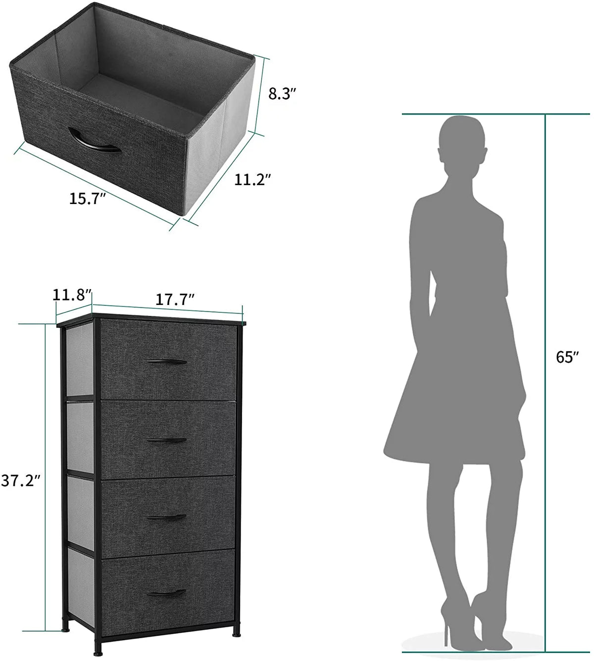 5 Drawer Fabric Storage Tower J696140