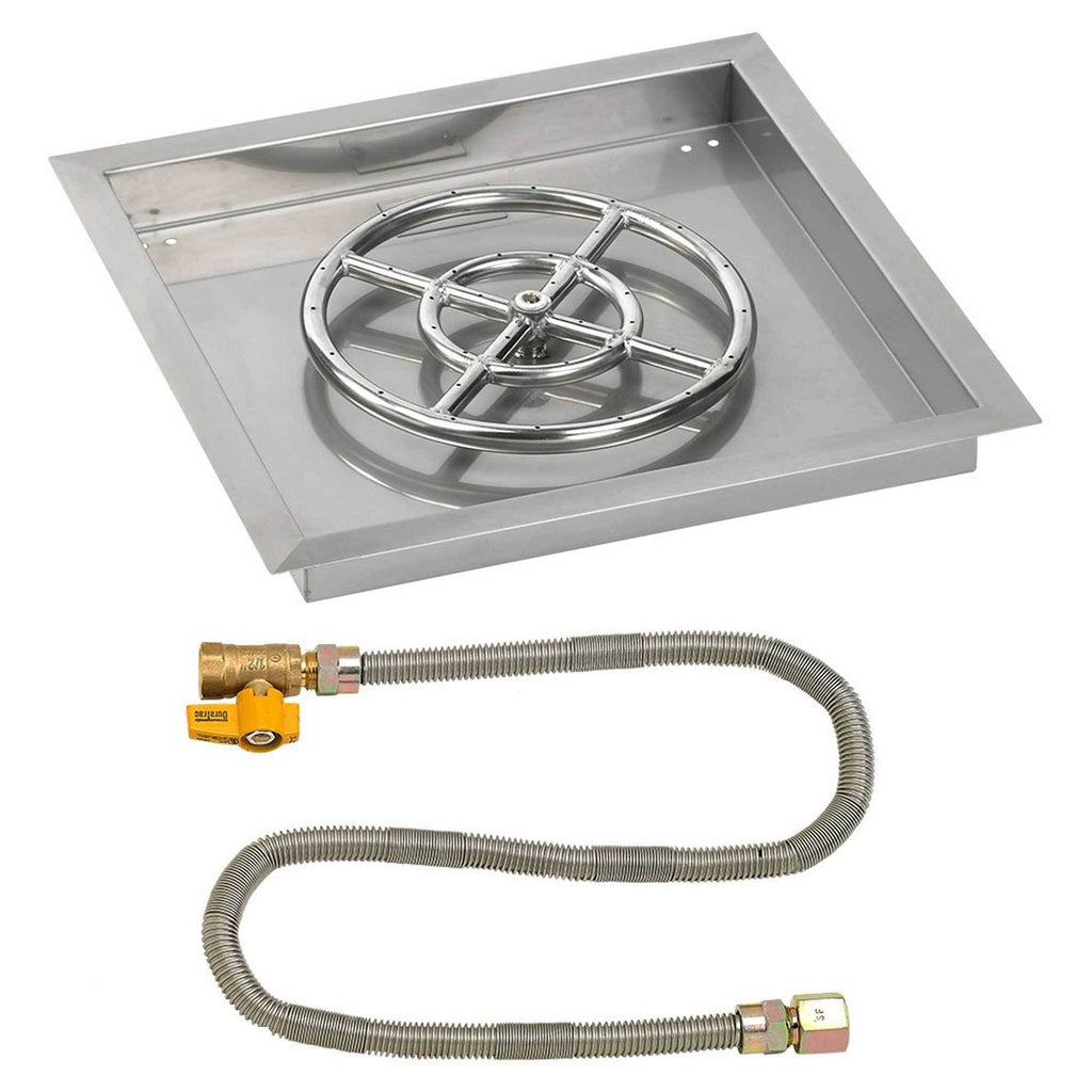 36x22 Square Drop-In Pan with Spark Ignition Kit Propane Fire Pit Ring F4424