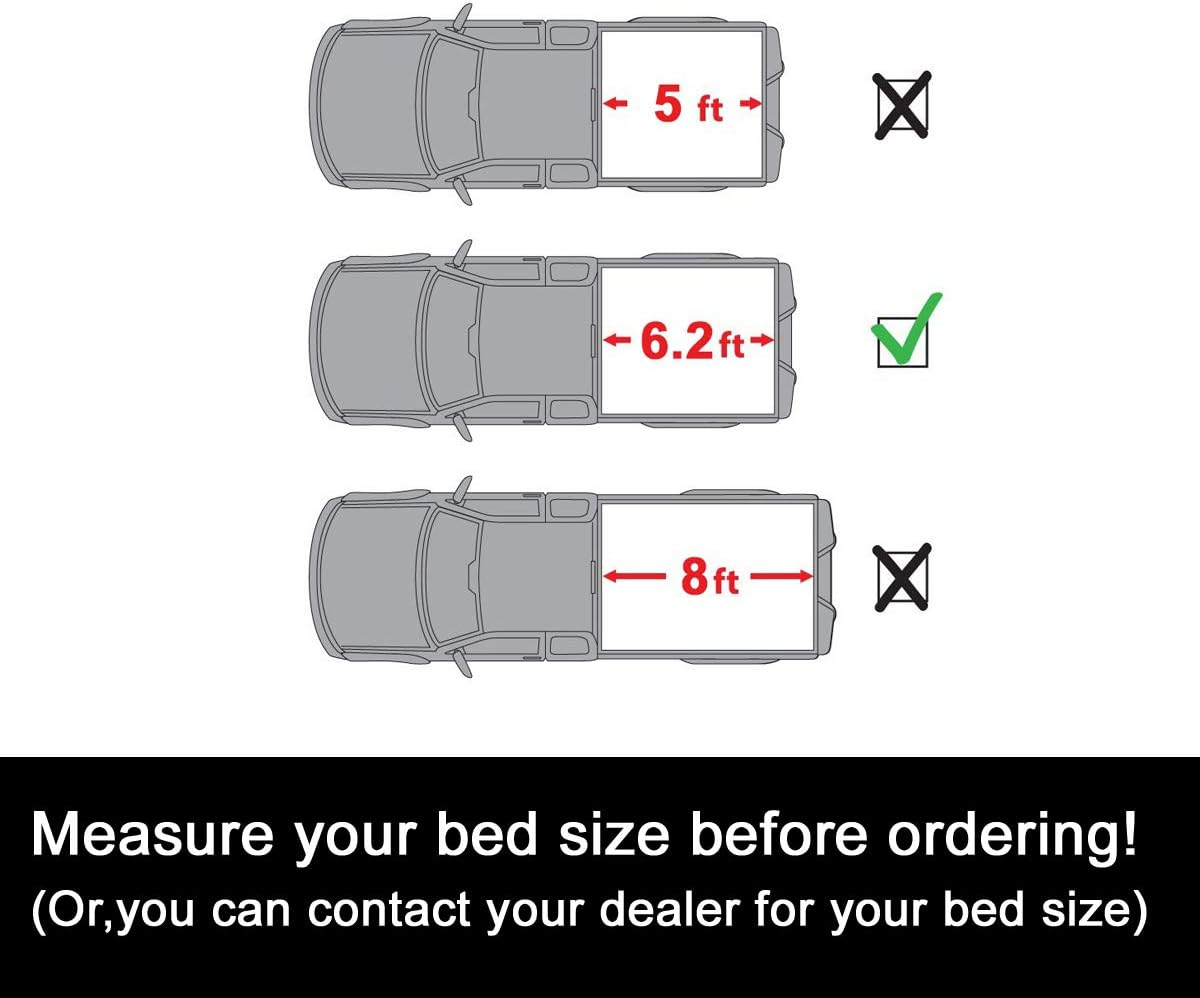 6.2ft Soft Vinyl Roll up Tonneau Cover H635573