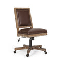 Dark Brown Faux Leather Swivel Office Chair M2789