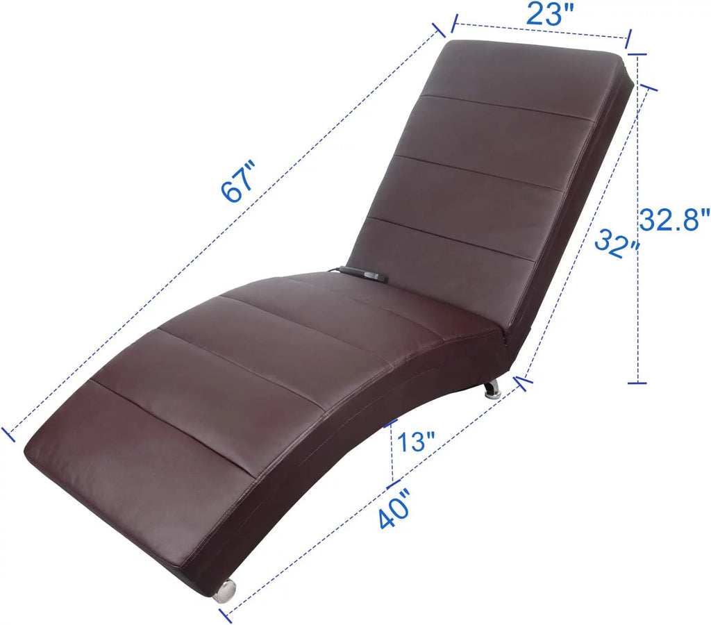 Brown PU Leather Electric Vibrating Recliner Chair with Heating L19054