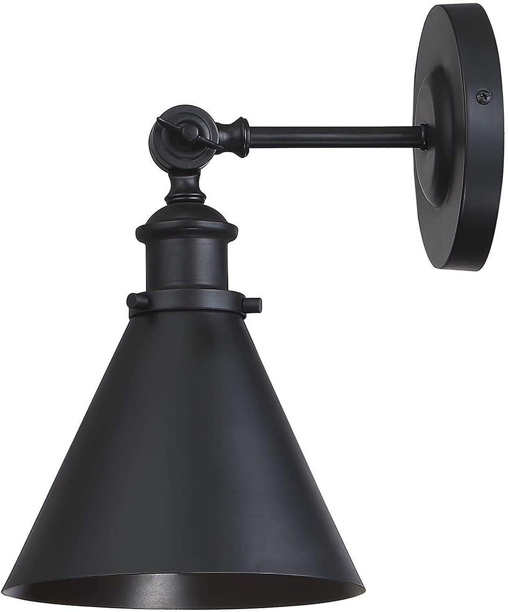 Matte Black Metal Conical Shade Wall Sconce S847415