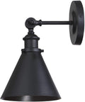 Matte Black Metal Conical Shade Wall Sconce S847415