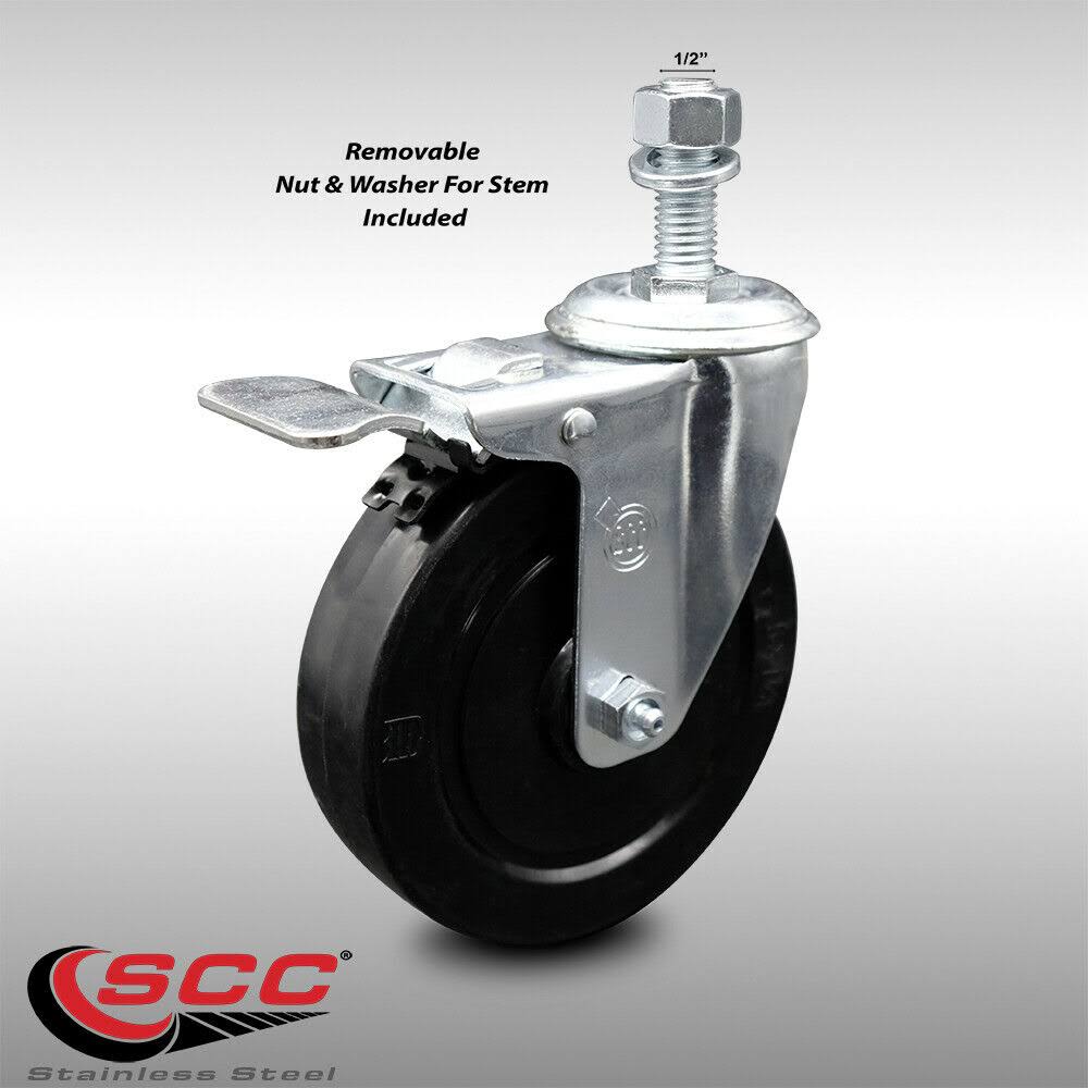 Soft Rubber Swivel Caster with Total Lock Brake F395
