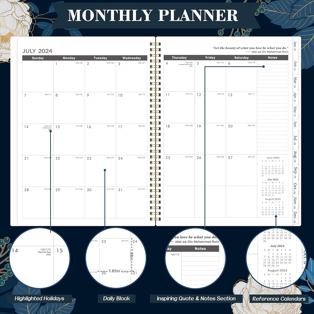 24 Month Monthly Planner, 11" x 9", Twin-Wire Binding M54191