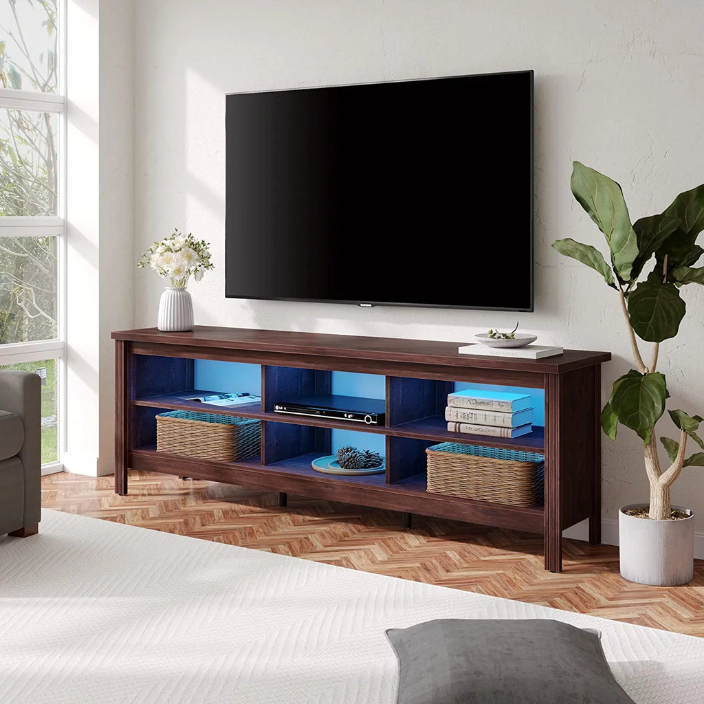 Brown 70'' TV Stand with 6 Cubby B55653