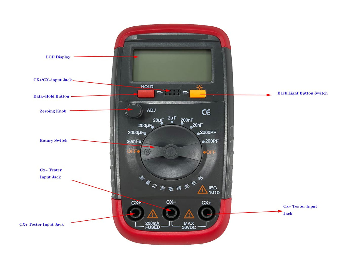 Handheld Digital Capacitor Tester with LCD Display X878