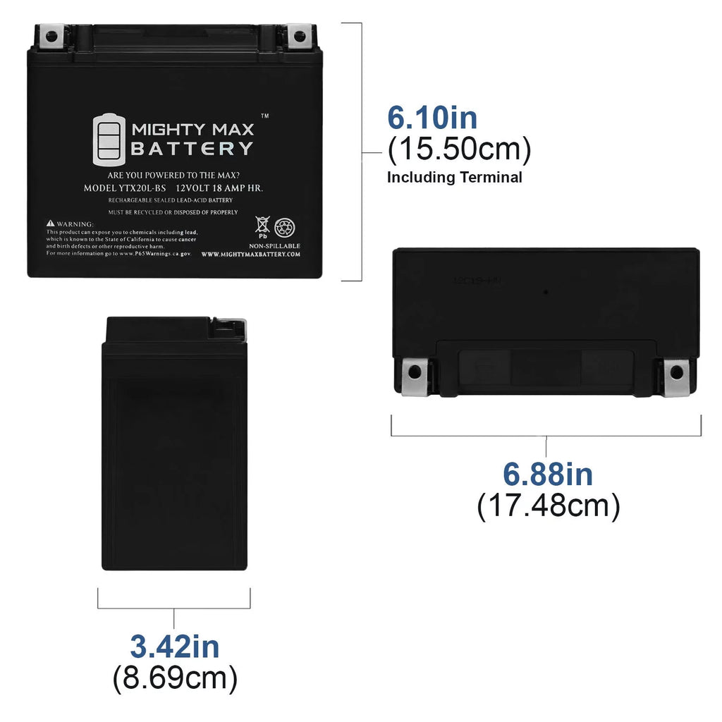 YTX20L-BS Jet Ski Battery D34940
