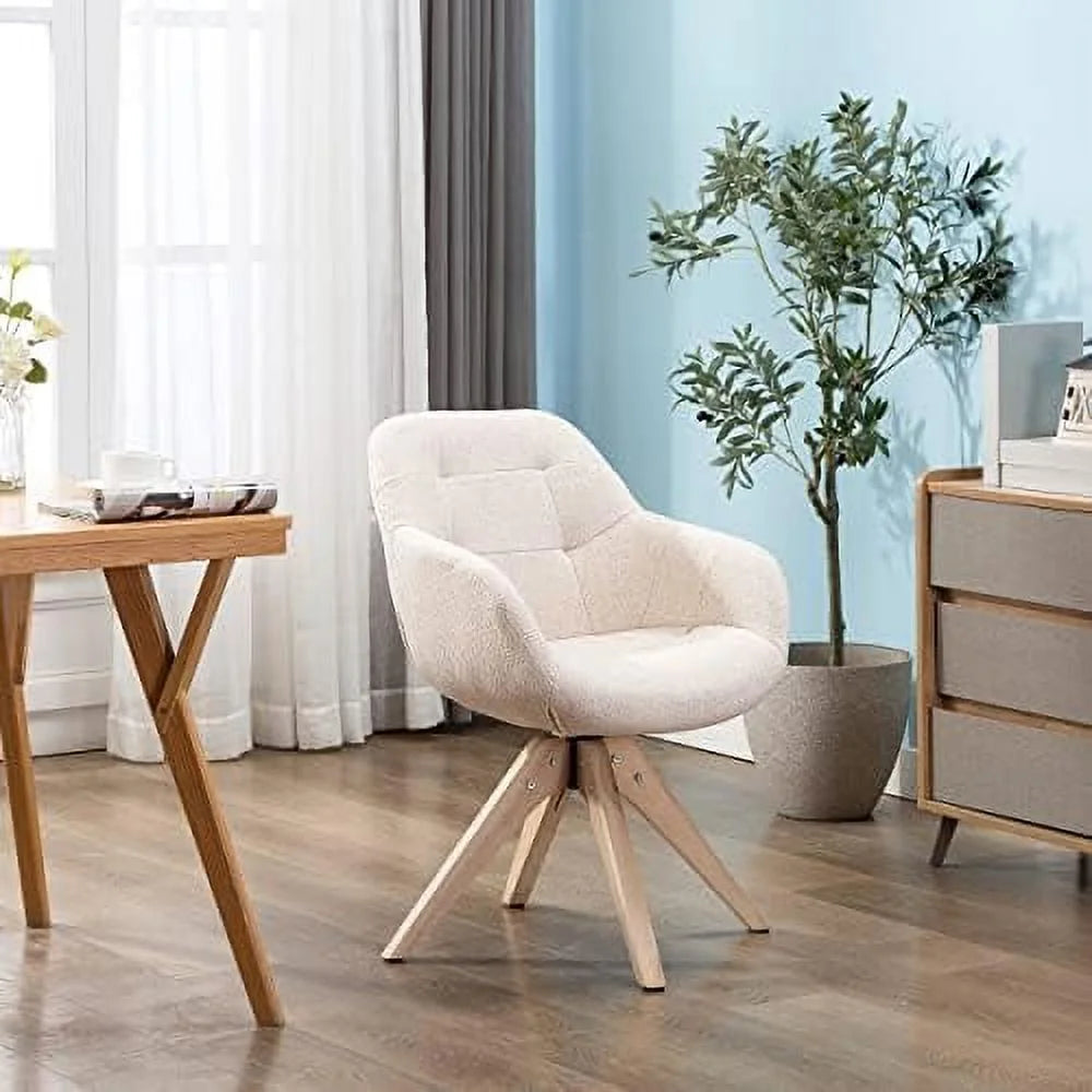 Mid Century Modern Fabric Accent Chair with Oak Wood Legs Z3652