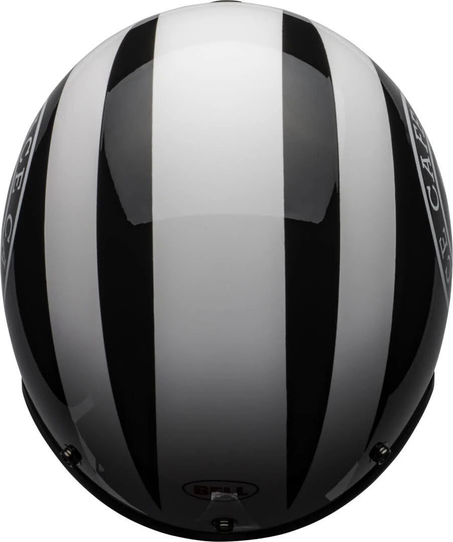 Gloss Black-White Motorcycle Helmet G13701