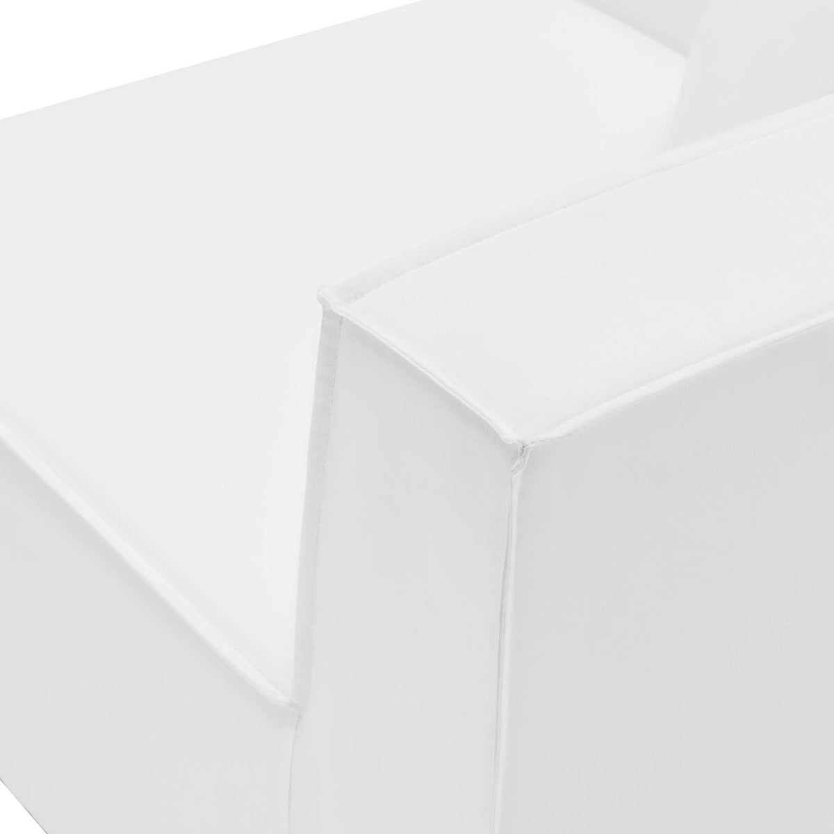 White Fabric Outdoor Loveseat Chaise Sofa I5592