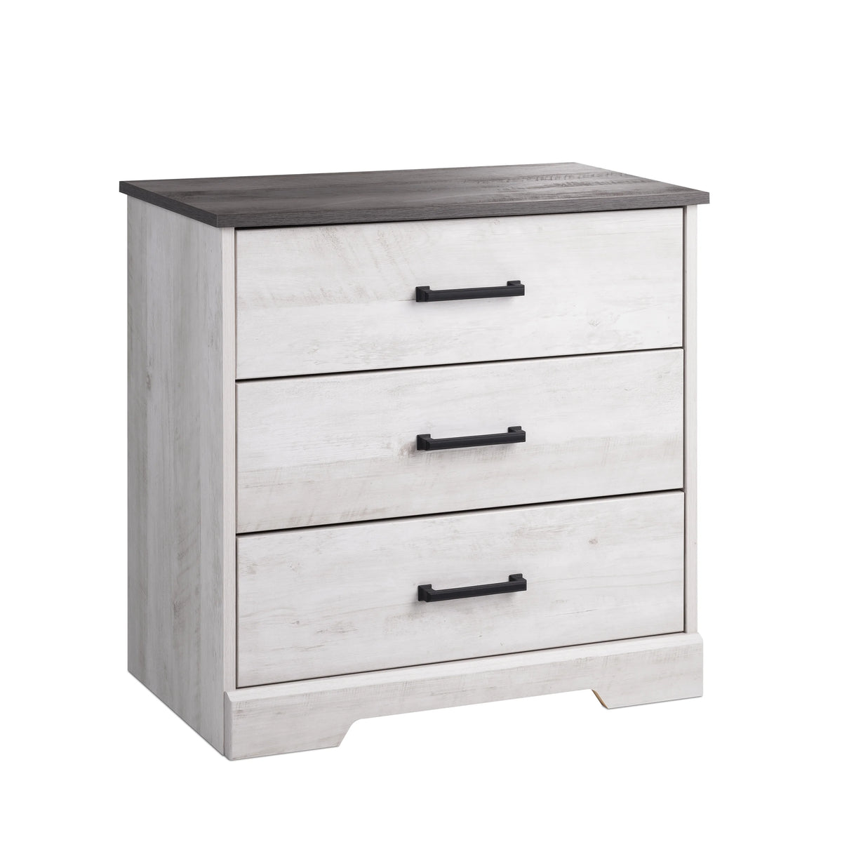 3 Drawer Washed White Wood Nightstand J6401