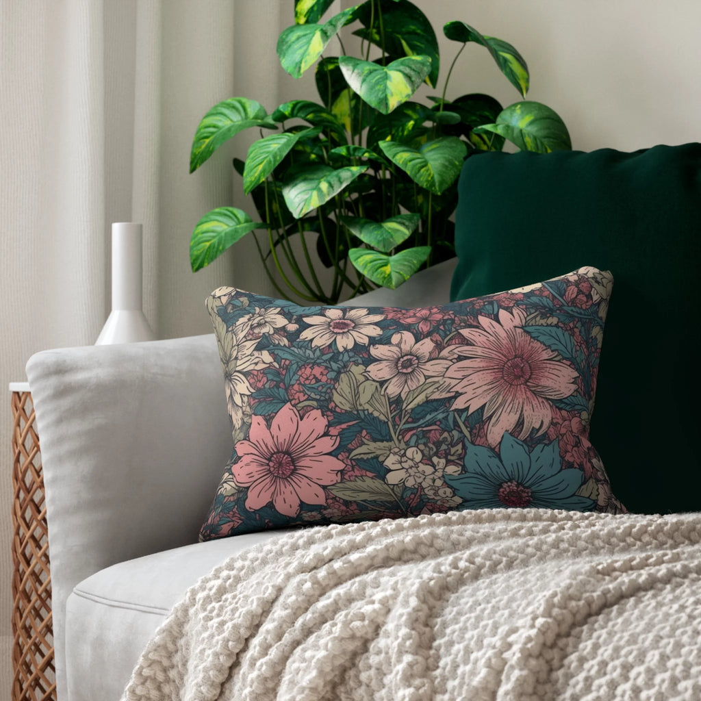 Lumbar Pillow with Jacobean Design F6053