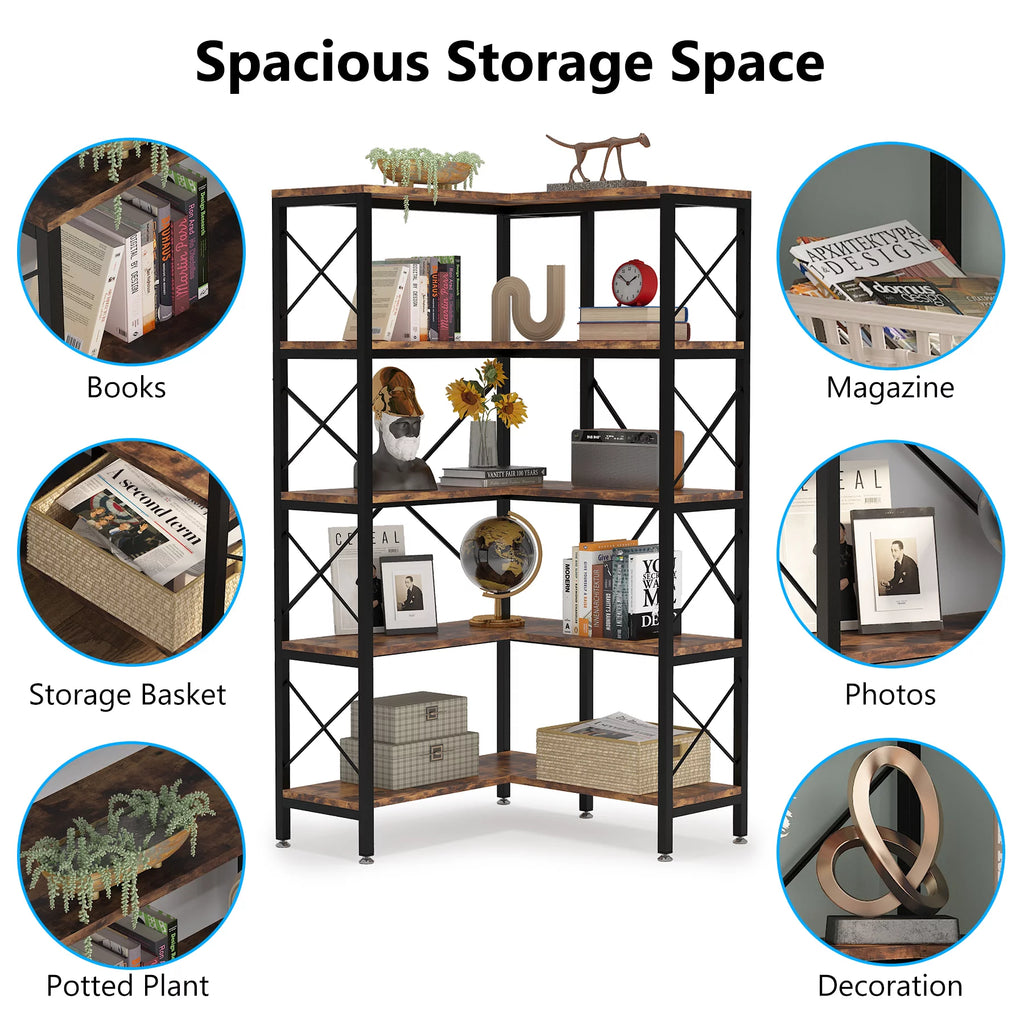 5-Tier Corner Bookshelf T25255