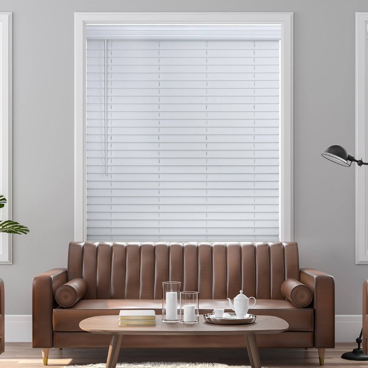 Cordless Faux Wood Blind White H4830
