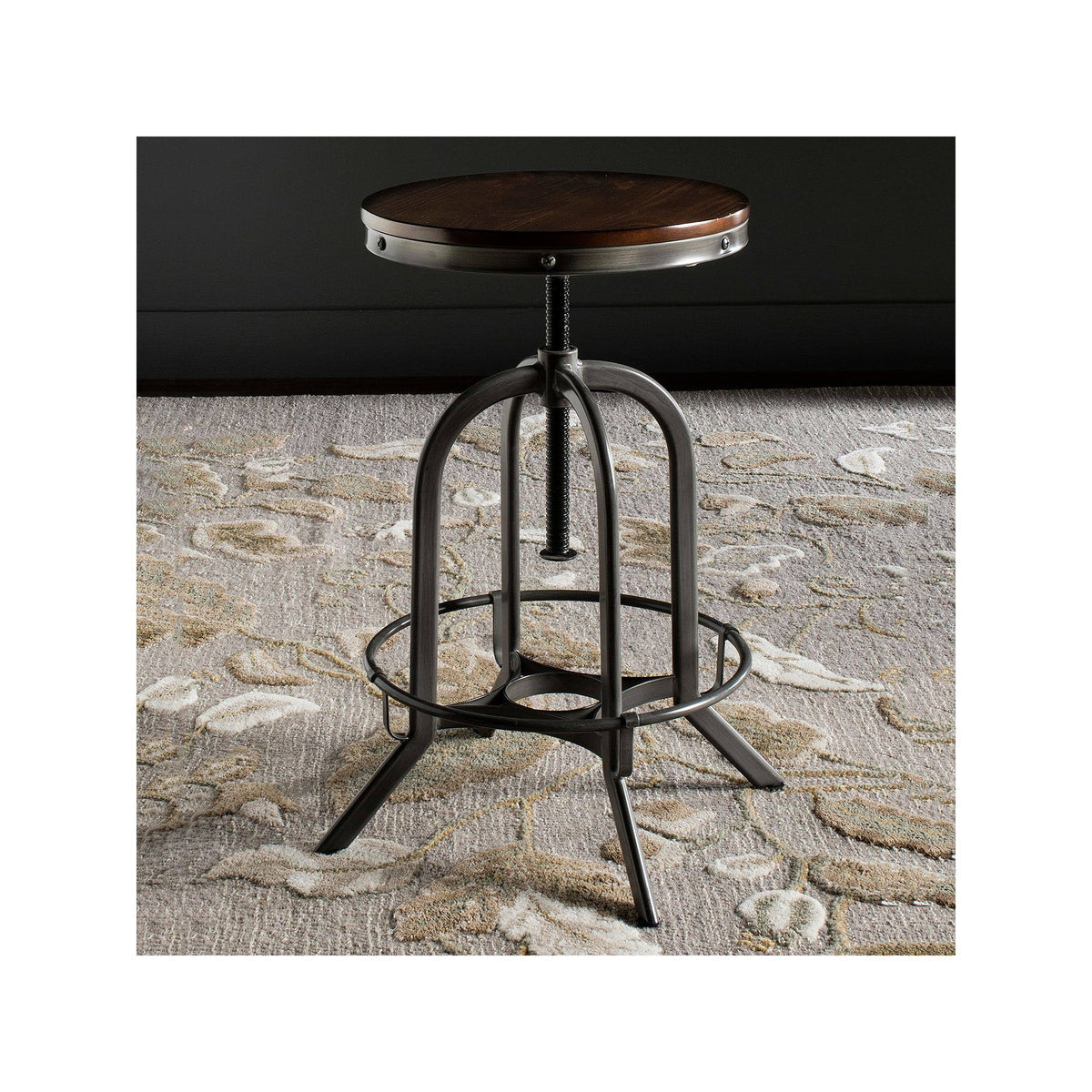 Burnt Oak Swivel Stool L984