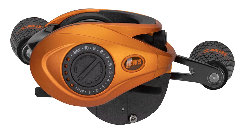 Baitcast Fishing Reel, Left-Hand Retrieve, 7.5:1 Gear Ratio, 10 Bearing System, Orange P57164