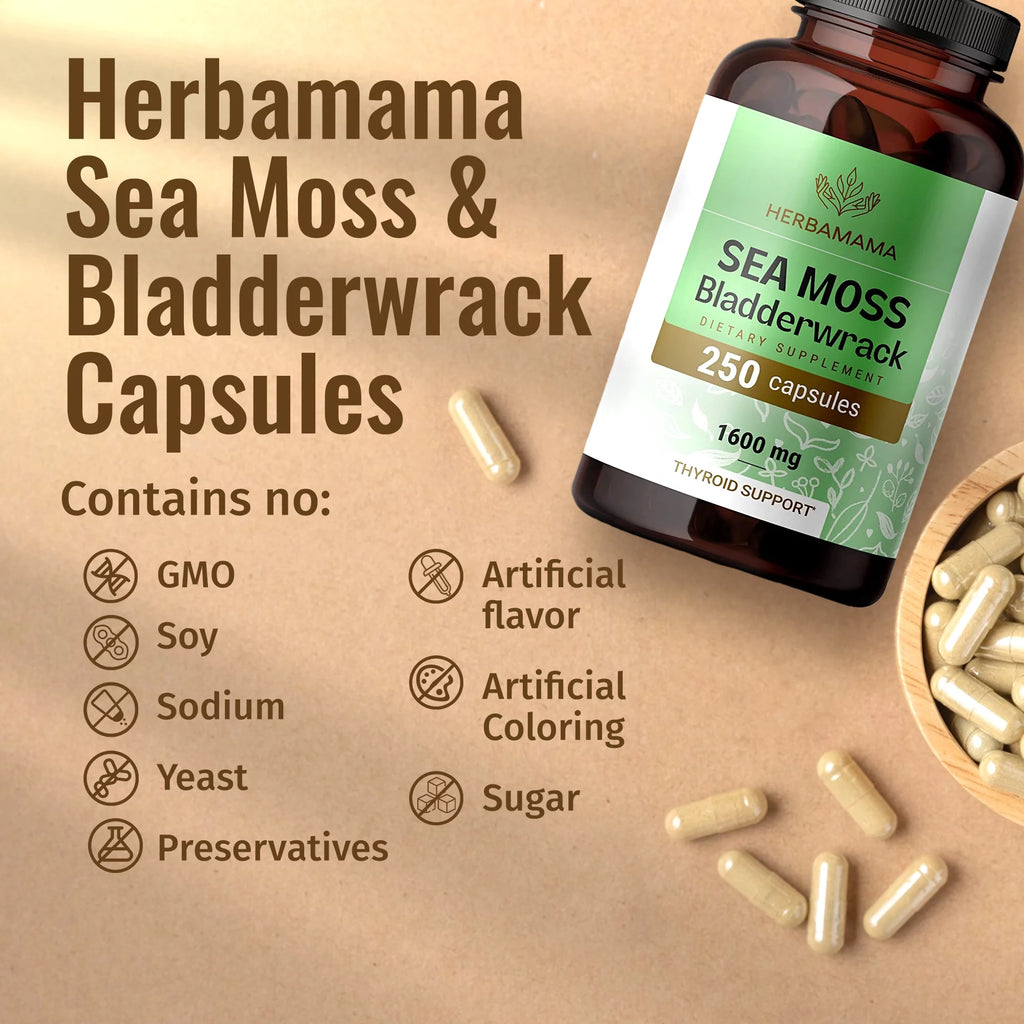 Sea Moss & Bladderwrack Capsules 250 Caps B16804