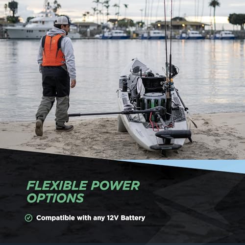 55lb Thrust Transom Mounted Saltwater Electric Trolling Motor with LED Battery Indicator (36" Shaft) G921