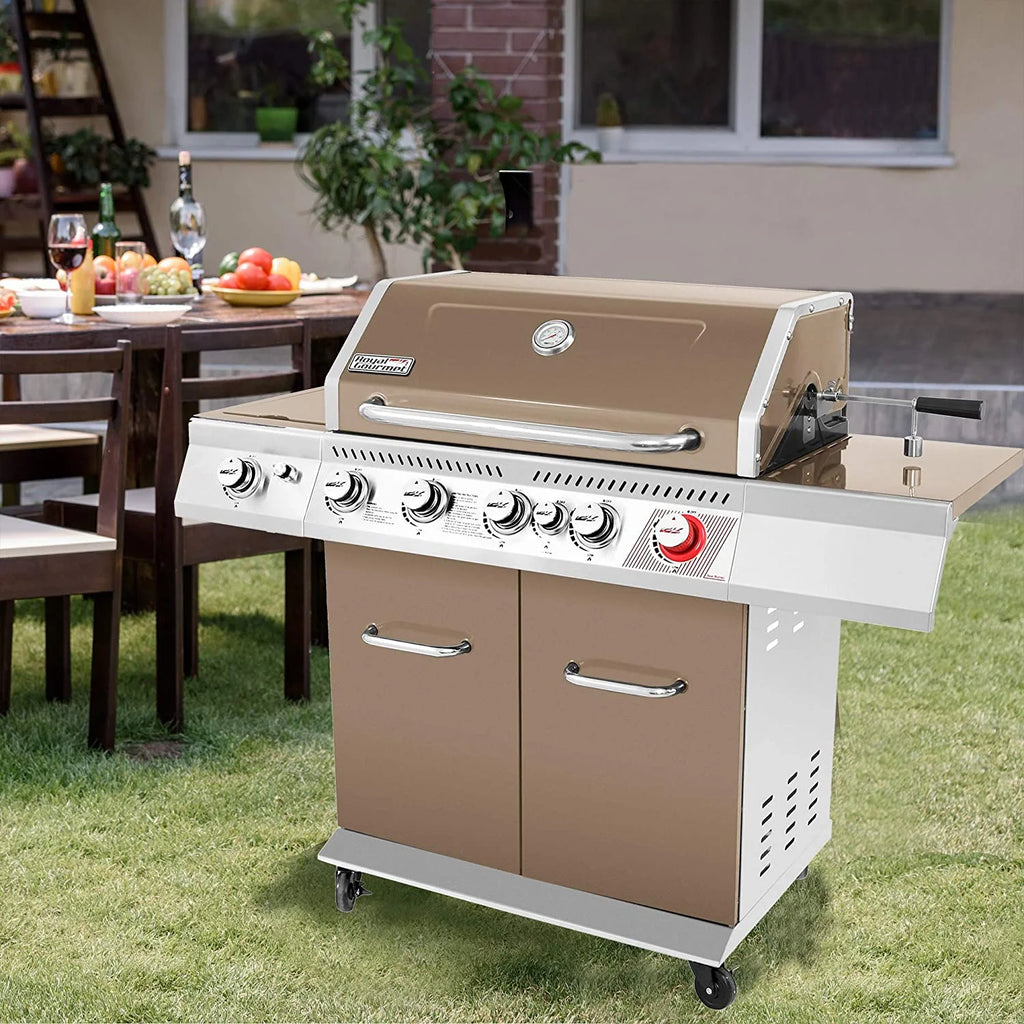5-Burner Propane Gas Grill with Rotisserie Kit X727054