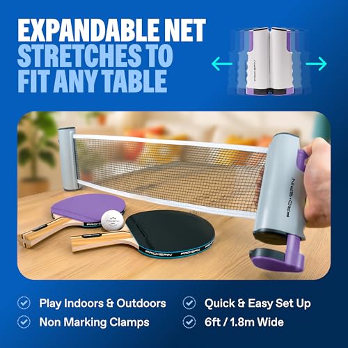 Portable Ping Pong Set with Retractable Net O594256