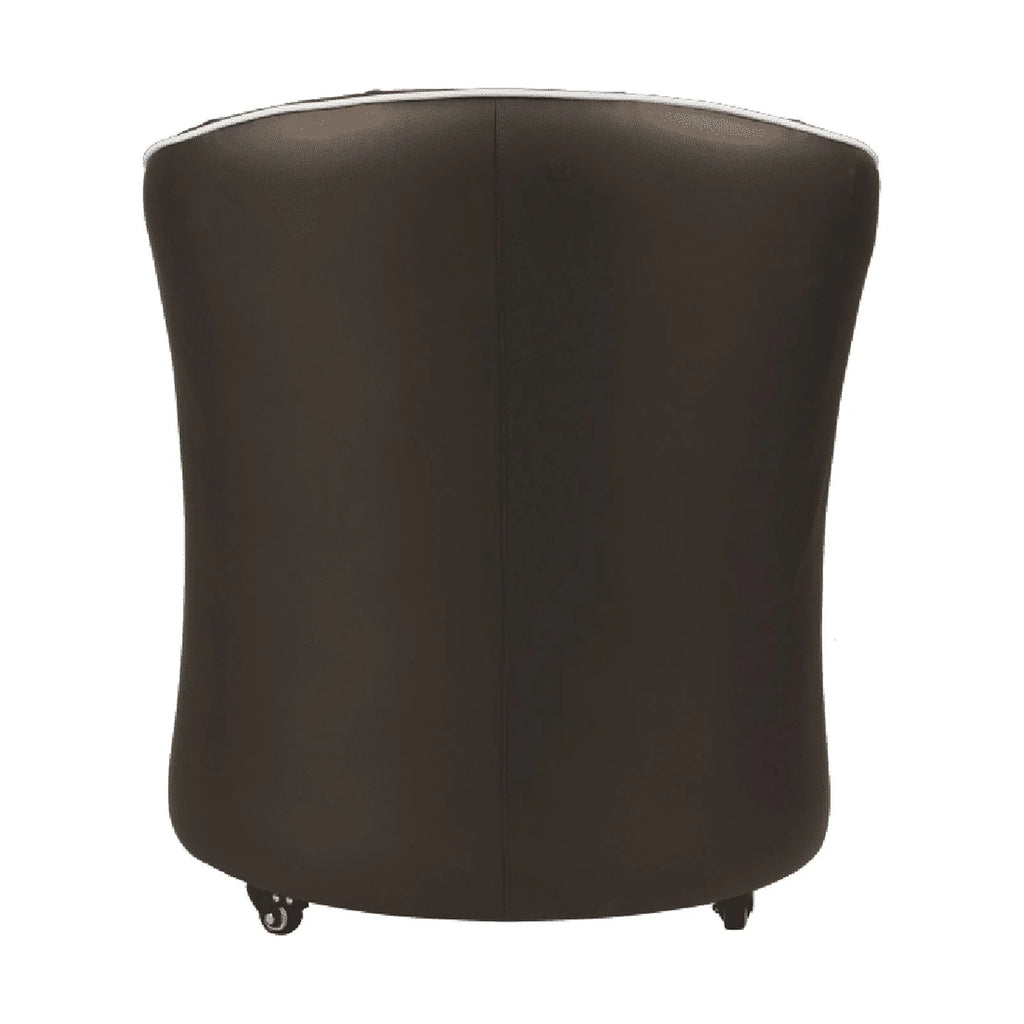 Black Leather Guest Chair with Lockable Rolling Casters J140349